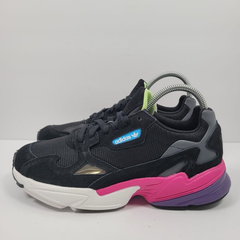 Adidas Falcon Women's Black Shock Pink Running Shoes CG6219 US Size 9 NWT - Picture 4 of 10